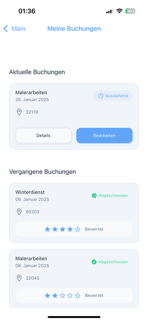 GO Service App Screen 2