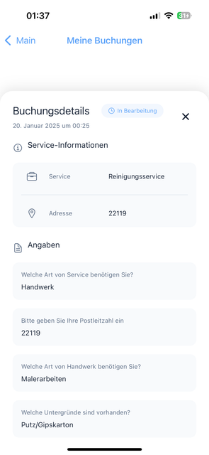 GO Service App Screen 6